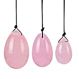 YP Yoni Eggs in Rose Quartz/for Women PC Muscle Training/Drilled/ 3 Sizes in a Set