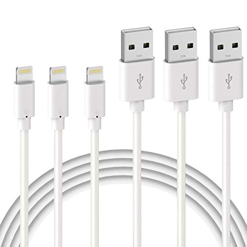 Book Cover Quntis Lightning Cable 3Pack 6ft iPhone Charger Premium Lightning to USB A iPhone Charging Cable Compatible with iPhone 13 12 11 Pro Max XsXR X 8 Plus 7 Plus 6 Plus SE iPad Pro iPod and More - White