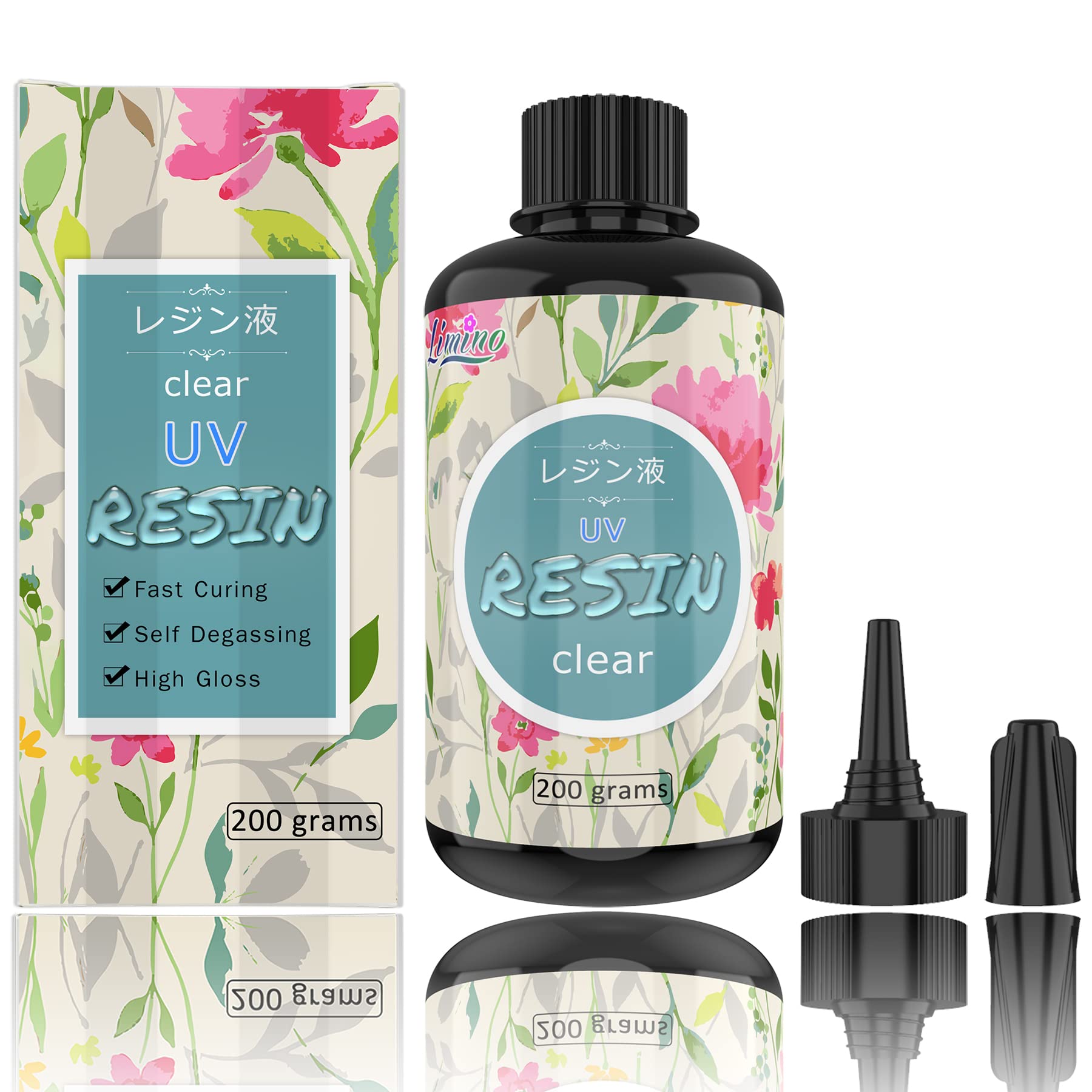 UV Resin - Improved 200g Crystal Clear Ultraviolet Curing Epoxy Resin for DIY Jewelry Making, Craft Decoration - Hard UV Glue Solar Cure Sunlight Activated Resin for Casting & Coating, DIY Resin Mold