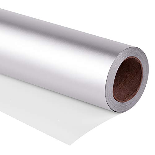 RUSPEPA Gift Wrapping Paper Roll - 81.5 Sq Ft Matte Silver for Wedding,Birthday, Shower, Congrats, and Holiday Gifts-30Inch X 32.8Feet