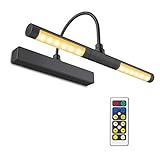 BIGLIGHT Wireless Picture Light Battery Operated, 13 Inches Artwork Light with Remote and Timer, Dimmable Display Lamp for Painting Dartboard Photo Frame Portrait Art, Black