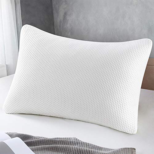 Book Cover Memory Foam Pillow, Standard Size Pillows for Sleeping Adjustable Loft Firmness Shredded Headrest Cushion for Travel / Home / Hotel Collection Washable Removable Cooling Bamboo Derive