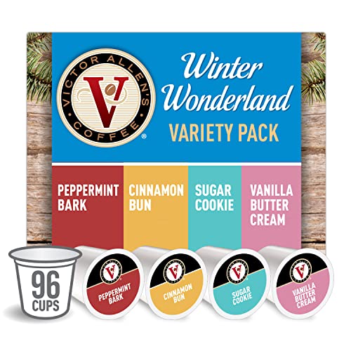 Book Cover Victor Allen's Coffee Winter Wonderland Variety Pack, 96 Count, Single Serve Coffee Pods for Keurig K-Cup Brewers