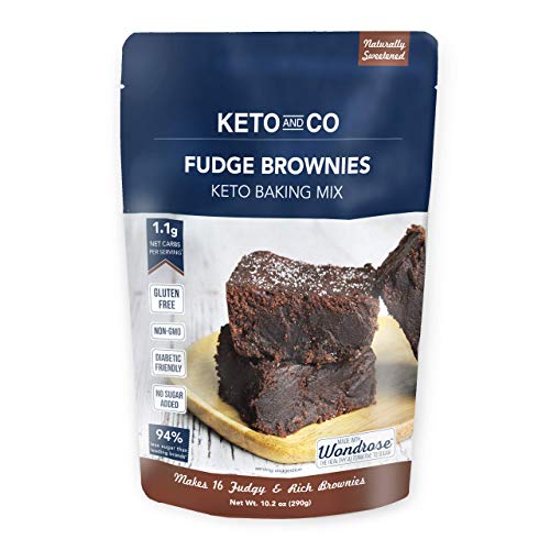 Book Cover Keto Fudge Brownie Mix by Keto and Co | Just 1.1g Net Carbs Per Serving | Gluten free, Low Carb, Diabetic Friendly, Naturally Sweetened, No Added Sugar, Non-GMO | (16 Servings)