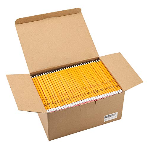 Book Cover Wood-Cased #2 HB Pencils, Yellow, Pre-sharpened, Class Pack, 576 pencils in box by Madisi