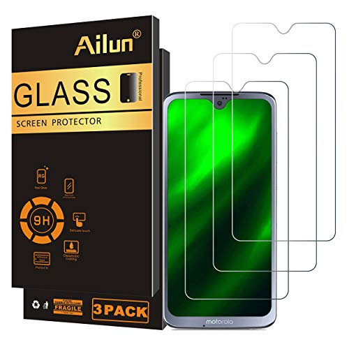 Ailun Screen Protector for Moto G7 Play 3Pack 9H Hardness Tempered Glass Screen Protector for Motorola Moto G7 Play Bubble Free Anti Scratch Fingerprint Oil Stain Coating Case Friendly