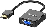 HDMI to VGA,QGeeM Gold-Plated HDMI to VGA Adapter (Male to Female) Compatible with Computer,Desktop,Laptop,PC,Monitor,Projector,HDTV, Chromebook,Raspberry Pi,Roku,Xbox and More(Black)