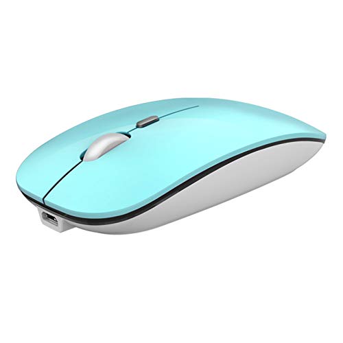 Book Cover Uiosmuph Bluetooth Wireless Mouse, Dual Mode Slim Rechargeable Wireless Mouse Silent Cordless Mouse with Bluetooth 4.0 and 2.4G Wireless, Compatible with Laptop, PC, Windows, Mac, Tablet (Matte Black)