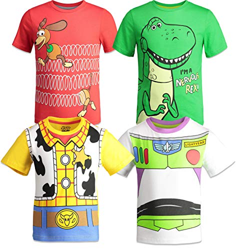 Book Cover Disney Pixar Toy Story Boys 4 Pack T-Shirts Woody Buzz Lightyear Rex Slinky Dog