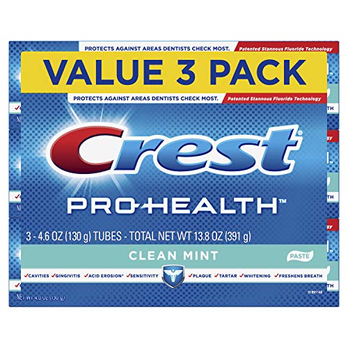 Book Cover Crest Pro-Health Smooth Formula Toothpaste, Clean Mint, 4.6 oz, 3 Count