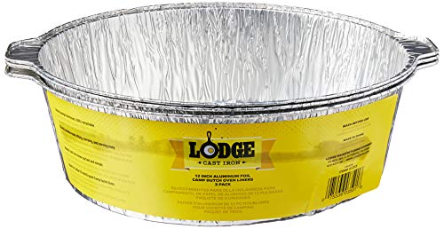 Book Cover Lodge A12F3 12-Inch Aluminum Foil Dutch Oven Liners, 3-Pack, Silver