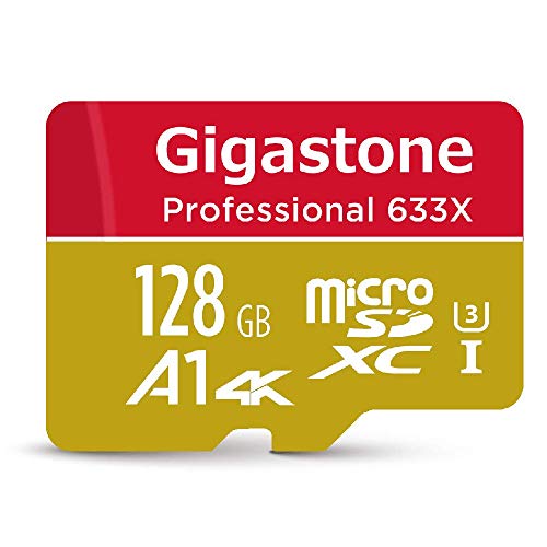 Gigastone 128GB Micro SD Card MicroSD U3 UHS-I C10, UHD 4K Video Recording, 4K Gaming, Read/Write 95/40 MB/s, with MicroSD to SD Adapter, Nintendo Dashcam Gopro Canon Nikon Camera Samsung Drone