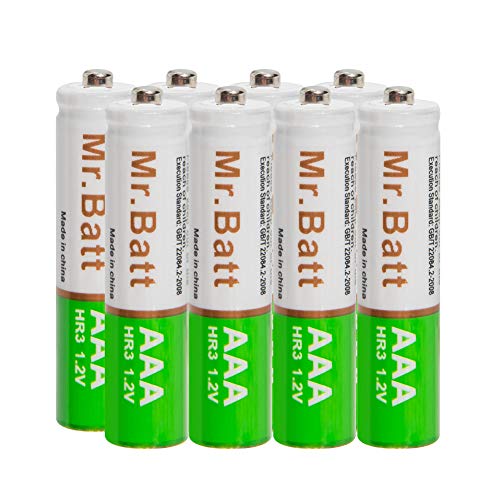 Rechargeable AAA Batteries, Mr.Batt NiMH Low Self-Discharge AAA Batteries, 700mAh (8 Pack)