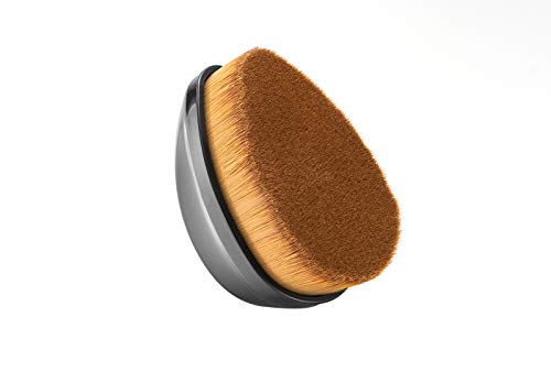 ECOVOX Supredo Foundation Flat Top Oval Makeup Brush for Face, Perfect for Blending Liquid, Cream or Flawless Powder Cosmetics Buffing, Stippling, Concealer, Synthetic Black/Brown (1 Piece)