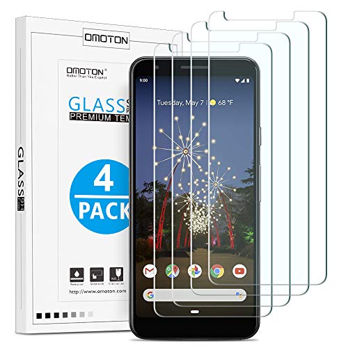 Book Cover [4 Pack] OMOTON Google Pixel 3a XL Screen Protector, Tempered Glass Screen Protector Compatible with Google Pixel 3a XL 6.0 Inch, 2019