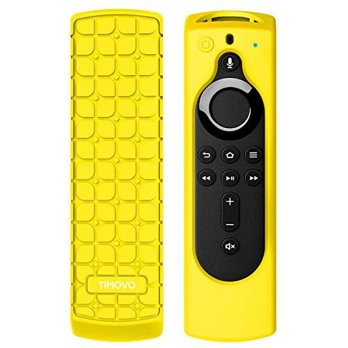 Book Cover TiMOVO Protective Case Compatible for Fire TV Stick 4K Remote, Lightweight Soft Silicone Non-Slip Shockproof Cover Fit Fire TV Cube/Fire TV(3rd Gen) with All-New Alexa Voice Remote (2nd Gen) - Yellow