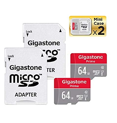 Book Cover Gigastone Micro SD Card 64GB 2-Pack MicroSD XC U1 C10 with Mini Case and SD Adapter High Speed Memory Card Class 10 UHS-I Full HD Video Nintendo Switch Dash cam GoPro Camera Samsung Canon Nikon Drone