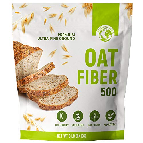 Book Cover LifeSource Foods Oat Fiber 500 (3 LB) Keto, Zero-Carb, Gluten-Free, All-Natural Fiber for Low-Carb Baking and Bread, OU Kosher, Resealable Pouch