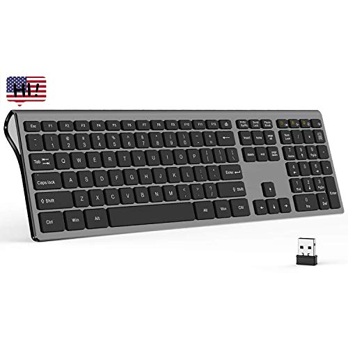 Book Cover 2.4G USB Wireless Keyboard, Seenda Wireless Ergonomic Keyboard 110 Keys Full-Size Keyboard Compatible for Windows PC, Windows Laptop,Android TV