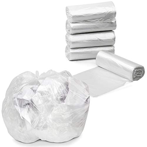 FMP Brands [250 Pack Trash Can Bags Small Garbage Bin Liners High Density, Leak-Proof Waste Basket Bags Best For Bathroom, Bedroom, Office, Restroom Wastebasket 4 Gallon Clear