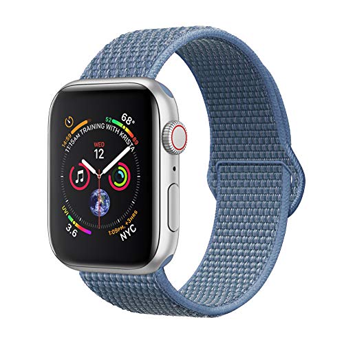 amBand Sport Loop Band Compatible with Apple Watch 42mm 44mm, Lightweight Breathable Nylon Replacement Band Compatible with iWatch Series 1/2/3/4, Sport, Edition-CapeCodBlue