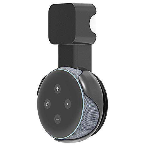 "Made for Amazon" Wall Mount for Amazon Echo Dot (3rd Gen), Outlet Hanger Accessories, A Space-Saving Solution for Echo Dot Smart Speaker, Built-in Cable Management function, No Messy Wires or Screws