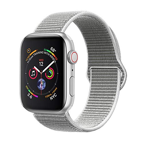 Book Cover amBand Sport Loop Band Compatible with Apple Watch 38mm 40mm, Lightweight Breathable Nylon Replacement Band Compatible with iWatch Series 1/2/3/4, Sport, Edition-Seashell