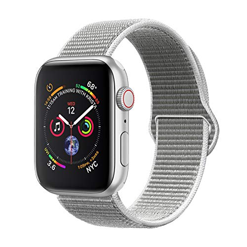 amBand Sport Loop Band Compatible with Apple Watch 38mm 40mm, Lightweight Breathable Nylon Replacement Band Compatible with iWatch Series 1/2/3/4, Sport, Edition-Seashell