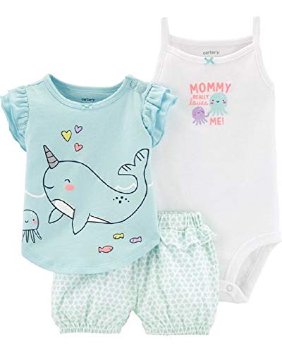 Book Cover Carter's 3-Piece Narwhal Little Short Set (6 Months)