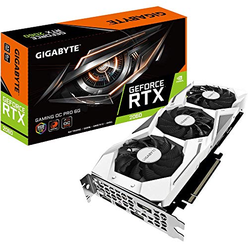 GIGABYTE GeForce RTX 2060 GAMING OC WHITE PRO 6G Graphics Card, 3x WINDFORCE Fans, 6GB 192-Bit GDDR6, GV-N2060GAMINGOC PRO WHITE-6GD Video Card
