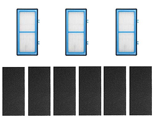 Yonice Replacement 3 HEPA Air Filter + 6 Carbon Booster Filters for Holmes AER1 Series