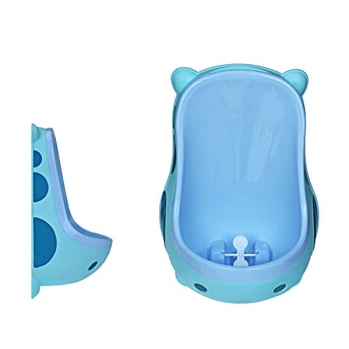Potty Training Urinal for Boys,Cute Cow boy Urinal,Pee Trainer for Kids with Funny Aiming Target,Wall-Mounted Children's Urinal - Blue