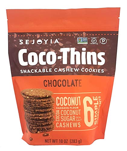 Sejoyia Coco-Thins Chocolate Cashew Snackable Paleo Cookies 10 Oz.