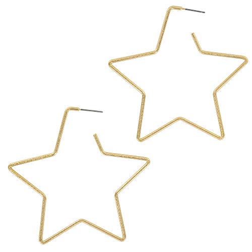 And Lovely 14K Gold Dipped Star Earrings - Hypoallergenic Lightweight Fun Statement Drop Dangle Earrings