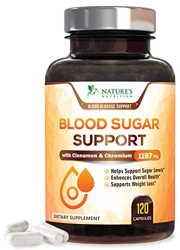 Blood Sugar Support Supplement Extra Strength 2000mg - Multivitamin for Natural Blood Sugar Control with Cinnamon, Alpha Lipoic Acid, Chromium & Bitter Melon Extract. Natures Nutrition - 120 Capsules