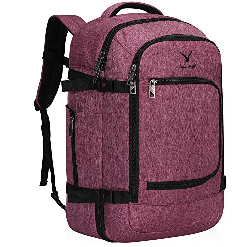 Hynes Eagle Travel Backpack 40L Flight Approved Carry on Backpack Men Large Cabin Weekender Laptop Backpack Women 15.6 inches Red Violet 2018