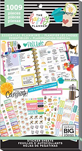 Me & My Big Ideas Happy Planner Sticker Value Pack-Planner Essentials, 1009/Pkg