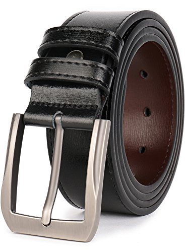 beltox fine Men’s Casual Leather Jeans Belts 1 1/2” Wide 4MM Thick Alloy Prong Buckle Work Dress Belt for Men