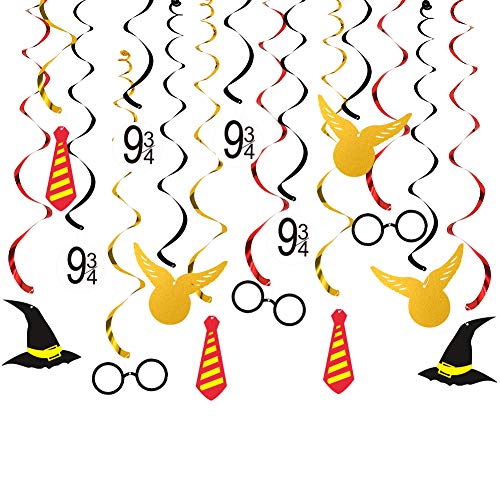 Aiernuo 20 Pcs HP Hanging Swirls Party Supplies, Baby Birthday Party HP Themed Party Decorations