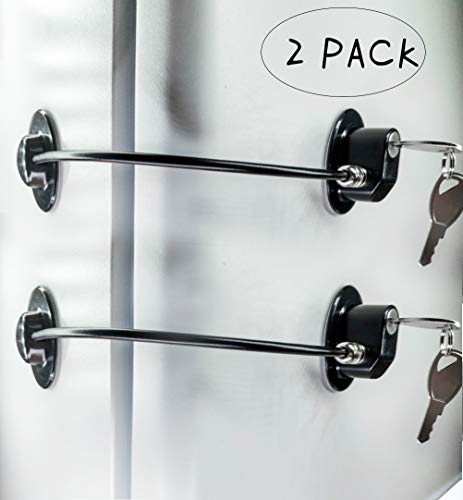 2 Pack Refrigerator Door Locksï¼ŒFreezer Door Locksï¼ŒFile Drawer Cabinet Locks by REZIPO Black with 4 keys