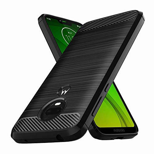 E-Outfit Moto G7 Play Case, T-Mobile Revvlry/Moto G7 Optimo (XT1952DL) Case, Slim Soft TPU Protective Rubber Bumper Case Cover for Motorola Moto G7 Play Phone (Black)
