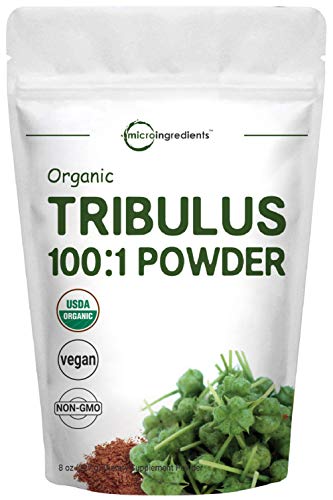 Organic Tribulus Terrestris Extract 100:1 Powder, 8 Ounce (227 Grams), for Healthy Libido and Testosterone Levels, Boosts Immune System and Energy, No GMOs, Vegan Friendly
