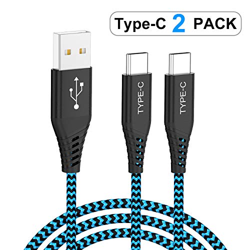 USB Type C Cable,Yostyle 2-Pack 6FT USB A 2.0 to USB-C Fast Charger Nylon Braided USB C Cable Compatible Samsung Galaxy S10 S9 S8 Plus Note 9 8,Moto Z Z2,LG V30 V20 G5,USB C Devices