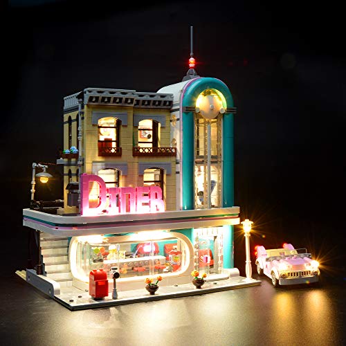 BRIKSMAX Downtown Diner Led Lighting Kit- Compatible with Lego 10260 Building Blocks Model- Not Include The Lego Set