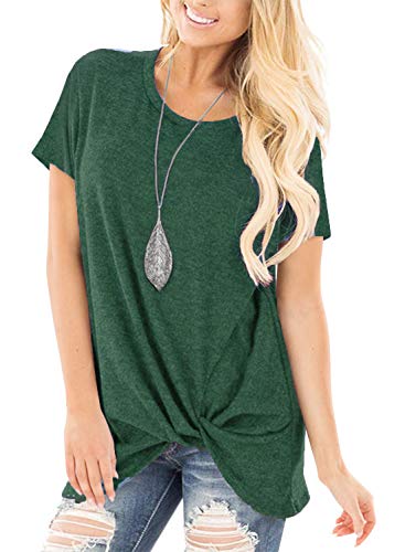 Book Cover SAMPEEL Women's Casual T Shirts Twist Knot Tunics Tops