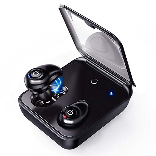 Cordless Earbuds, Bluetooth 5.0 Earphones with 2000mAh Charging Case, Bluetooth Earbuds for Android iPhone with Microphone Hi-Fi Sound Stereo One-Step Pairing/One-Button Control