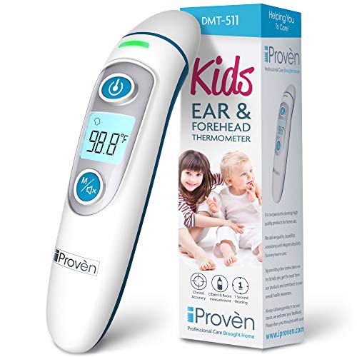 iProven Forehead Thermometer for Kids - Revolutionized 2019 Infrared Technology - Clinical Accuracy - Instant Read Thermometer for Kids with Ear Mode - DMT-511