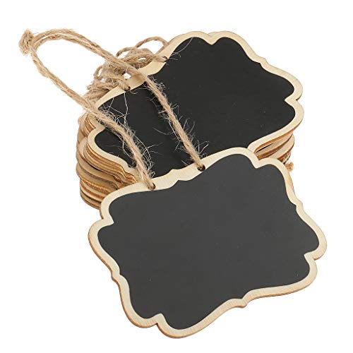 12pcs Mini Chalkboard Double-Sided Wooden Small Blackboard with Hanging String for Message Board Signs, Reminder, Memo, Labels, Tags