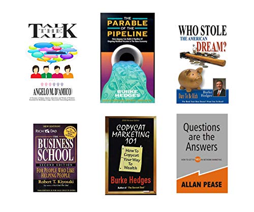 Combo of six books: Business school, Questions are the answers, Copycat Marketing 101, Who Stole The American Dream? ,The Parable of the Pipeline, Talk the Talk