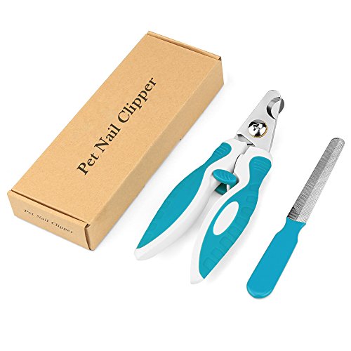 Love pet Home Dog Nail Clippers and Trimmer - with Quick Safety Guard to Avoid Over-Cutting Toenail - Grooming Razor Sharp Blades for Small Medium Large Breeds - Free Nail File